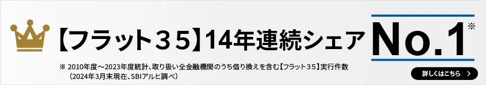 【フラット３５】13年連続シェアNo.1