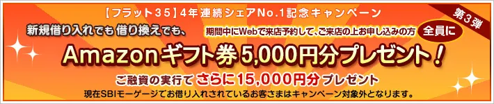 【フラット３５】4年連続シェアNo.1記念「Amazonギフト券プレゼントキャンペーン」