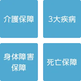 介護保障　３大疾病　身体障害保障　死亡保障