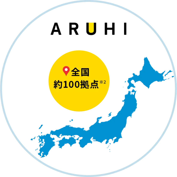 ARUHI 全国約100拠点※2