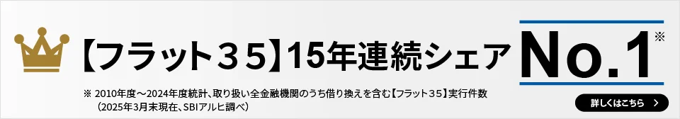 【フラット35】15年連続シェアNo.1