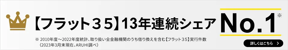 【フラット３５】13年連続シェアNo.1