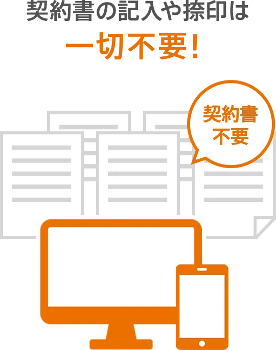 契約書の記入や捺印は一切不要!